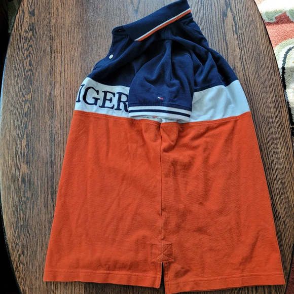 Tommy Hilfiger Navy Orange Embroidered Custom Fit Polo Shirt Size Men's Small - Picture 6 of 8